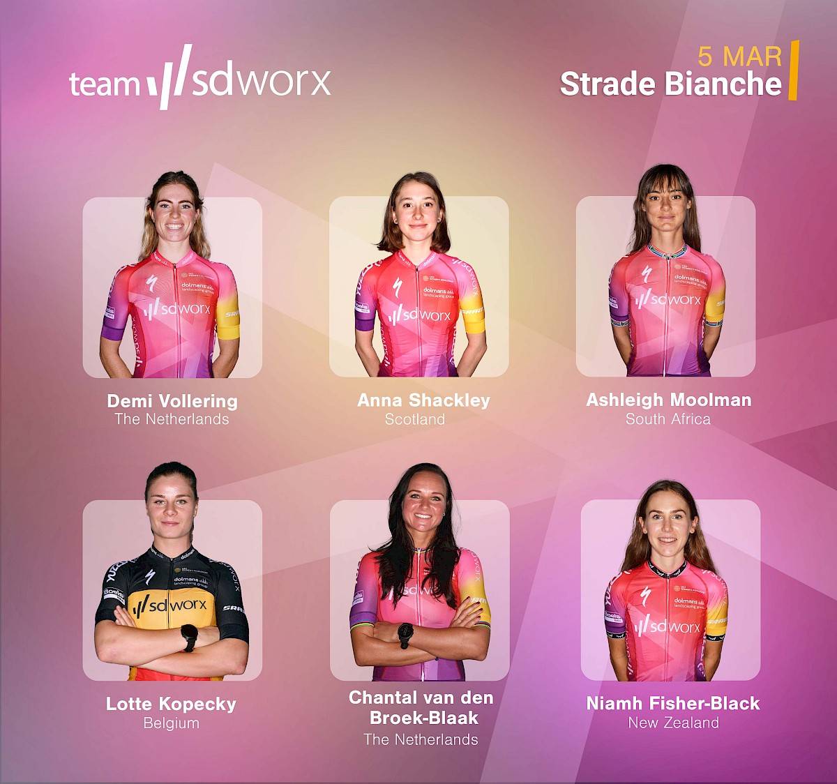 Team SD Worx with confidence towards Strade Bianche